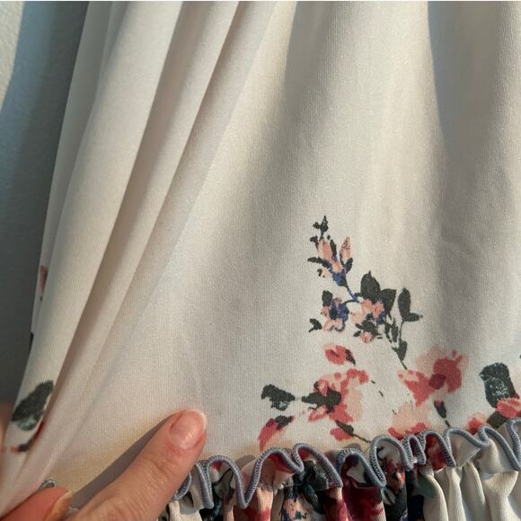 Cheeky Plum Sleeveless Tie Neck Twirl Dress, Cream with Rose Floral, 4T - Picture 8 of 9